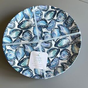 NWT Sigrid Olsen Blue and White Oyster dinner plates melamine set of 4